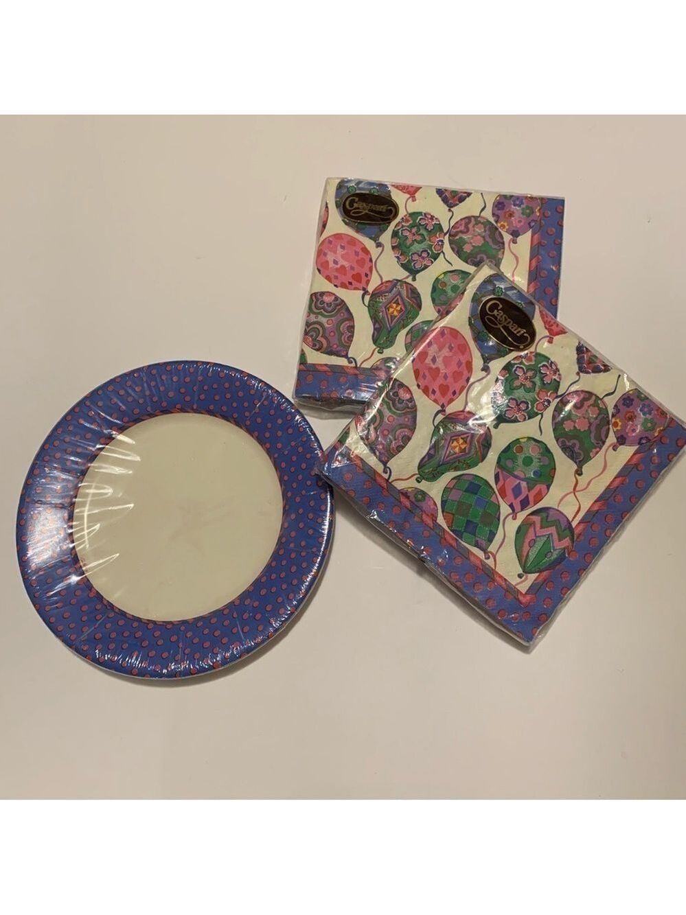 CASPARI 40 paper napkins and 8 dessert plates luncheon celebration birthday